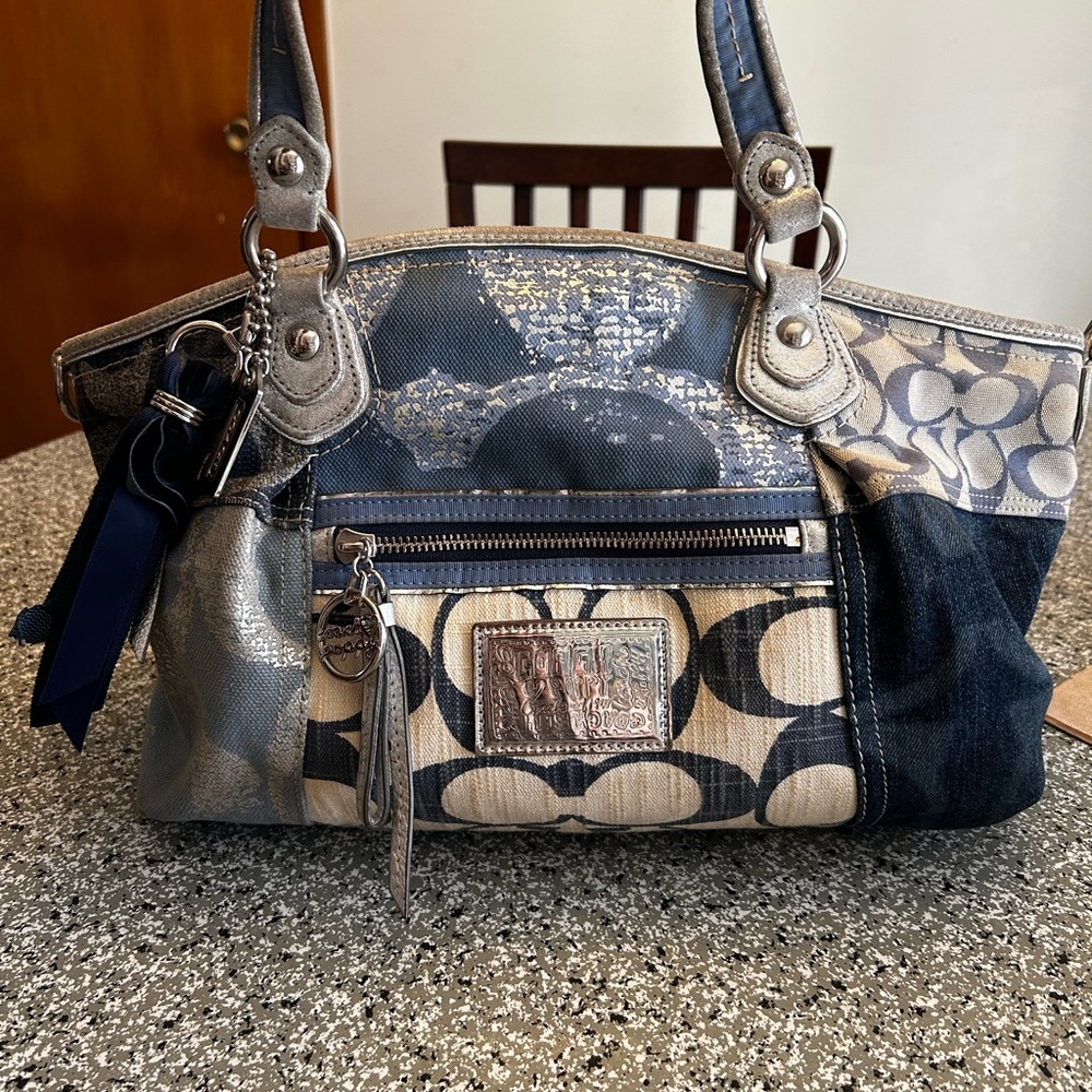 RARE Y2K vintage Coach Poppy Denim Patchwork rocker purse
